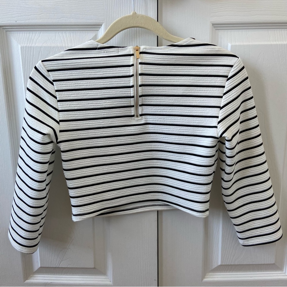 Dynamite striped 3/4 sleeve cropped top - Picture 4 of 5